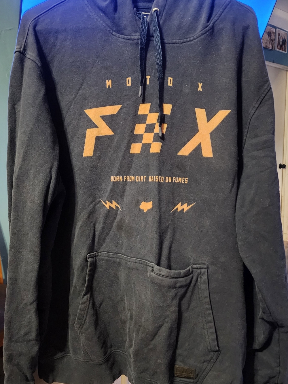 Fox Black Crewneck Sweatshirt with Gold Logo Sz XXL